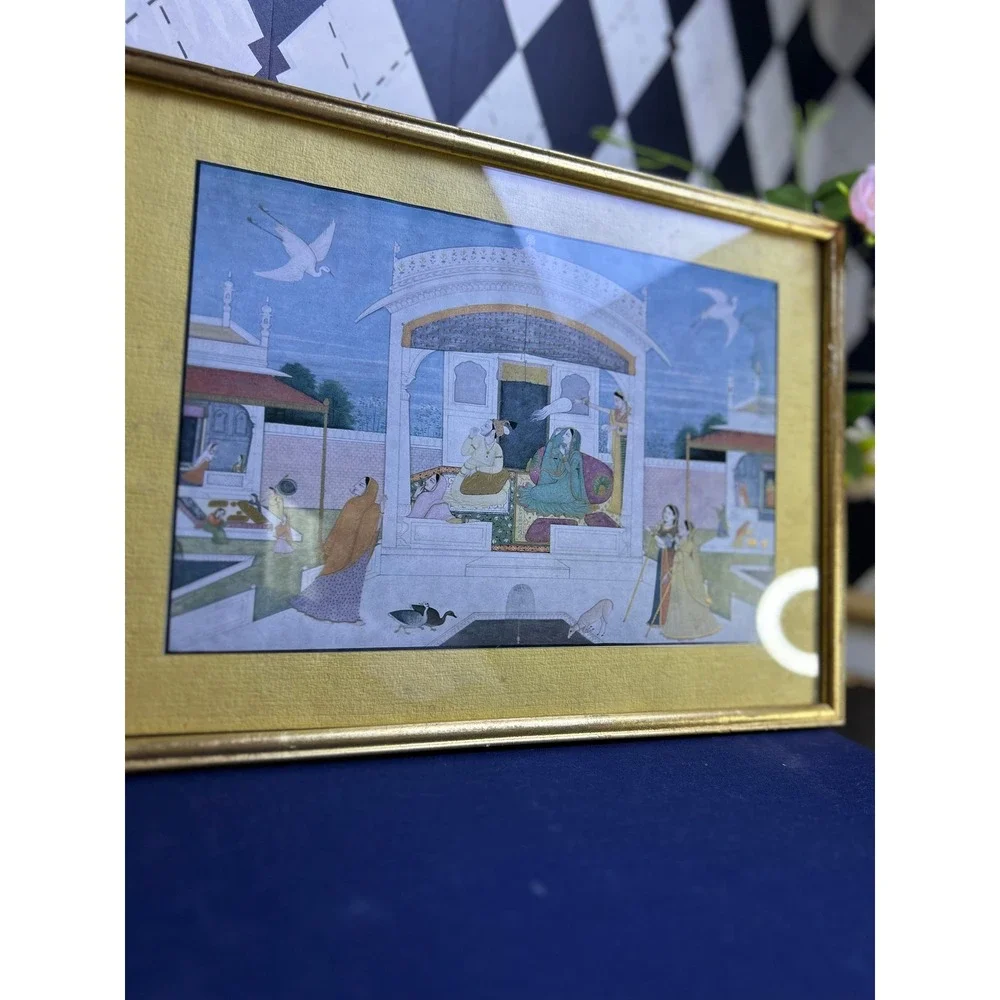 Vintage Framed Indian‎ Pahari Nala Damayanti 15